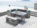 Bild 2 von 14 tlg. Elegantes Ecksofa Set ca. 177 x 235 x 74 cm - Grau