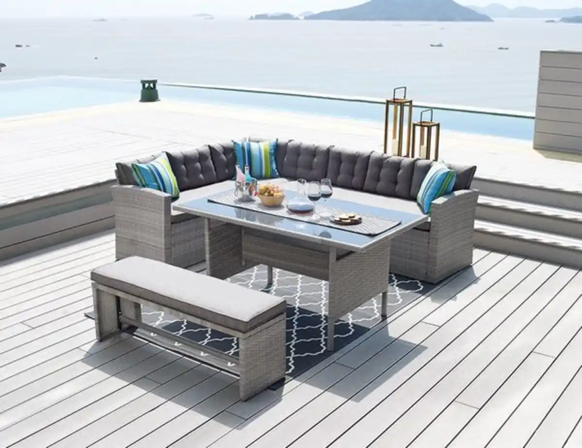 Bild 2 von 14 tlg. Elegantes Ecksofa Set ca. 177 x 235 x 74 cm - Grau