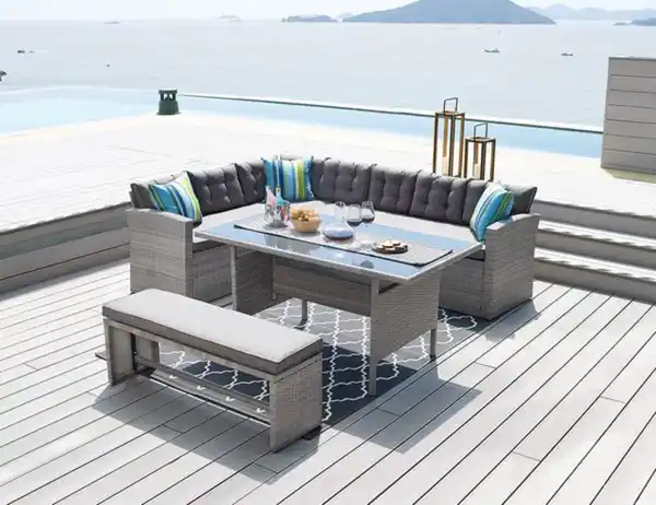 Bild 2 von 14 tlg. Elegantes Ecksofa Set ca. 177 x 235 x 74 cm - Grau