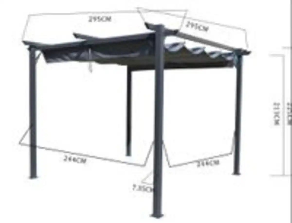 Bild 4 von Pergola aus Aluminium ca. 295 x 295 x 225 cm - Schwarz