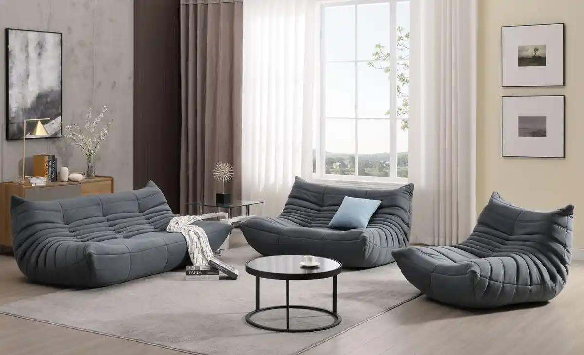 Bild 1 von 3er Togo-Sofa-Set - Grau