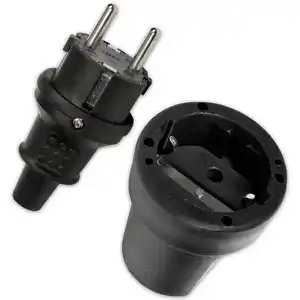 Heitech Gummi-Schutzkontakt-Stecker oder -Kupplung