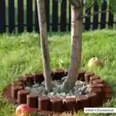 Bild 3 von 4er-Set Baum- und Beeteinfassung aus Kunststoff - Dunkelbraun