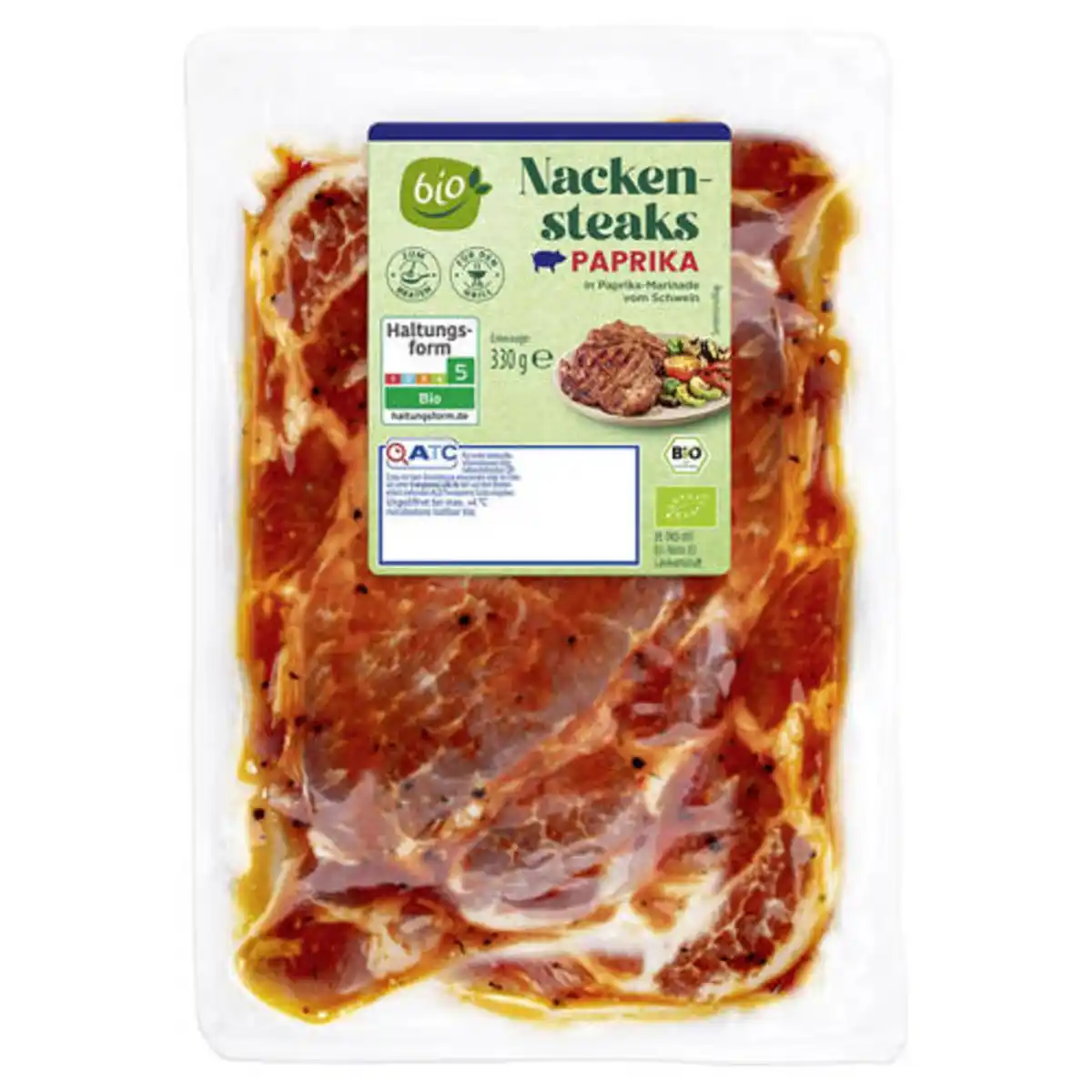 Bild 1 von Bio-Schweine Nackensteaks 330 g, Paprika