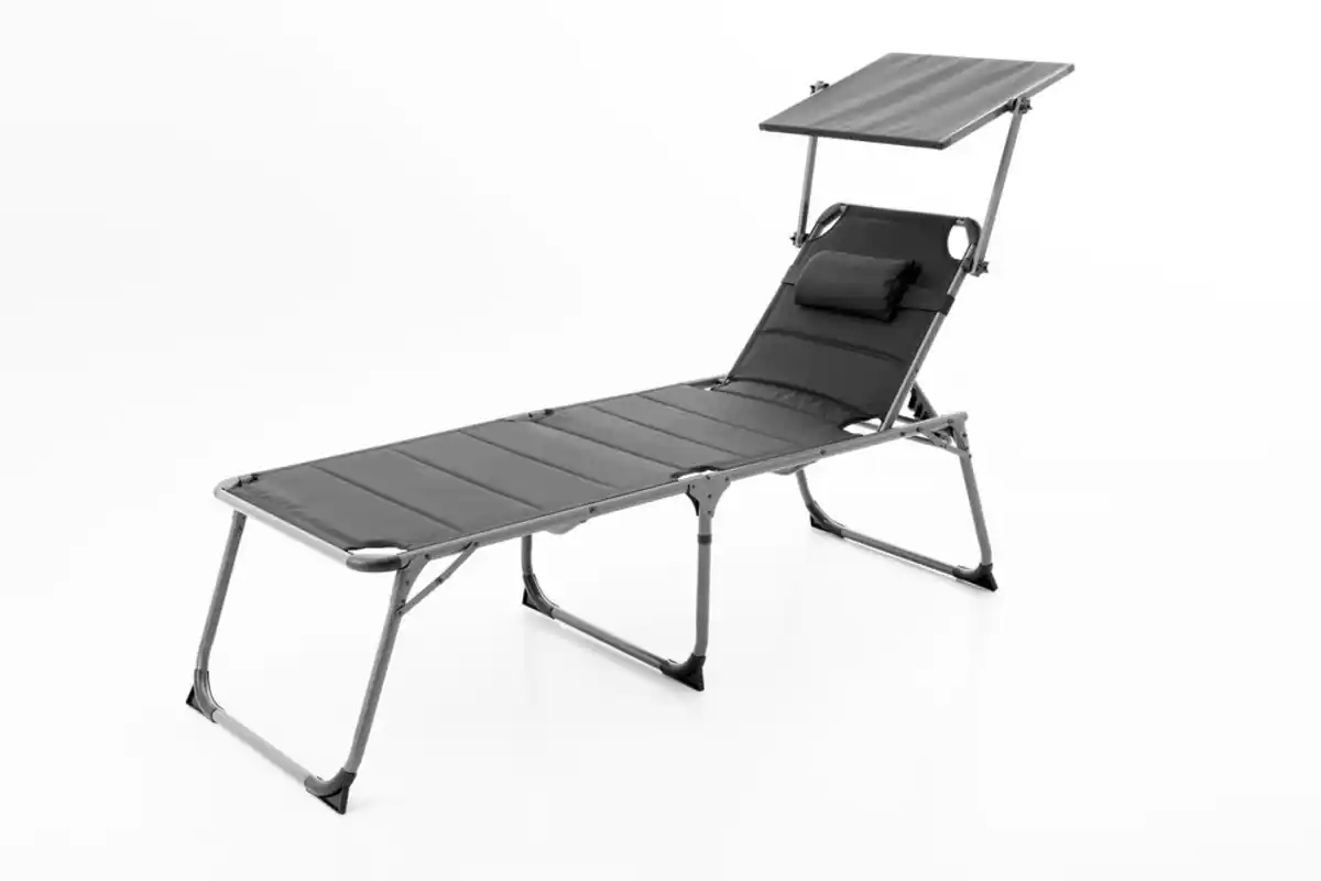 Bild 1 von Komfort-Sonnenliege inkl. Kissen gepolstert aus Aluminium, ca. 193 x 67 x 32 cm - Schwarz