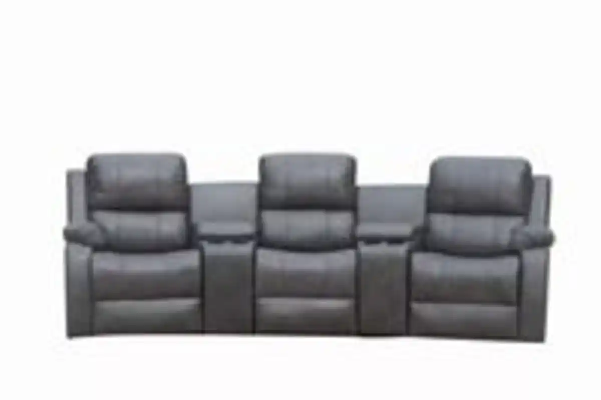 Bild 2 von Home-Cinema 3-Sitzer mit Getränkehalter & Ablagefach, ca. 310 x 100 x 101 cm - Grau