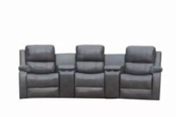 Bild 2 von Home-Cinema 3-Sitzer mit Getränkehalter & Ablagefach, ca. 310 x 100 x 101 cm - Grau