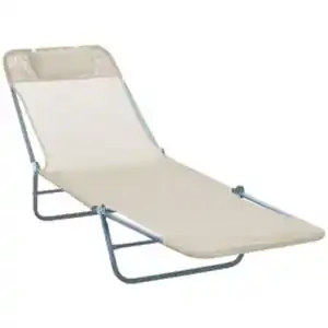 Outsunny Gartenliege, Stahl, inkl. Auflagen, BxHxT: 182 x 24,5 x 56 cm