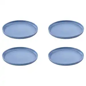 CROFTON Kunststoff Geschirr Set, Teller, Blau 4er