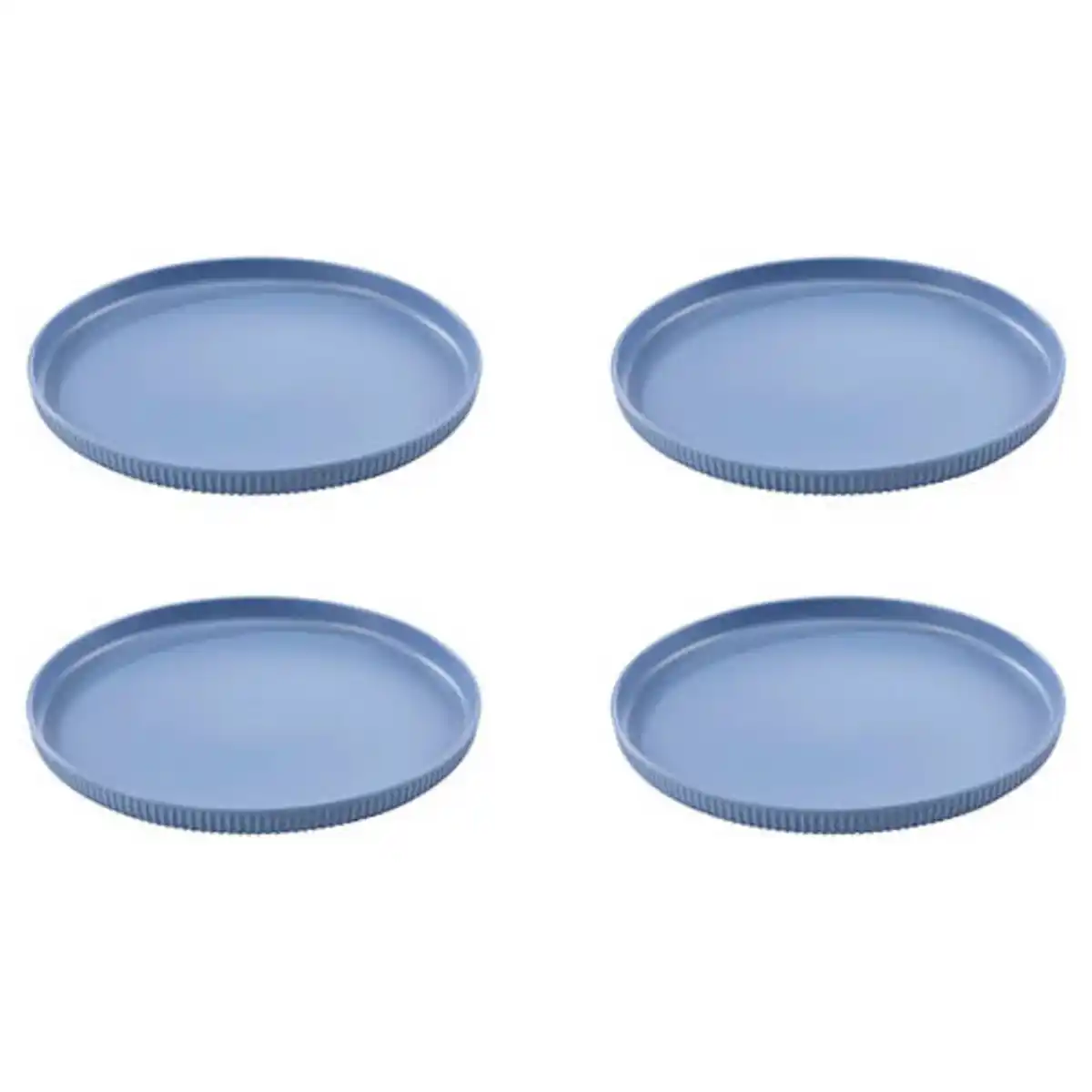 Bild 1 von CROFTON Kunststoff Geschirr Set, Teller, Blau 4er