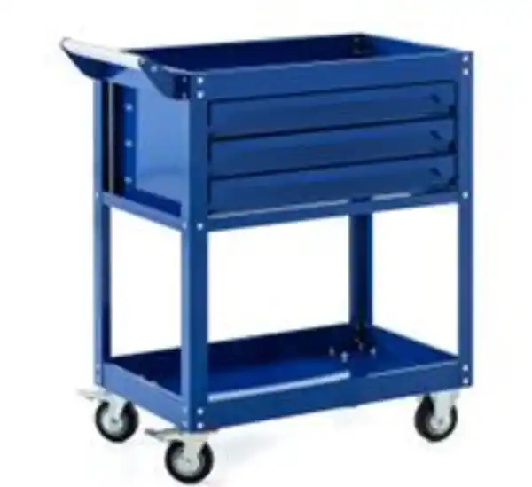 Bild 2 von Werkzeugrollwagen mit 2 Ablagen & 3 Schubladen 78x 45x 92 cm blau