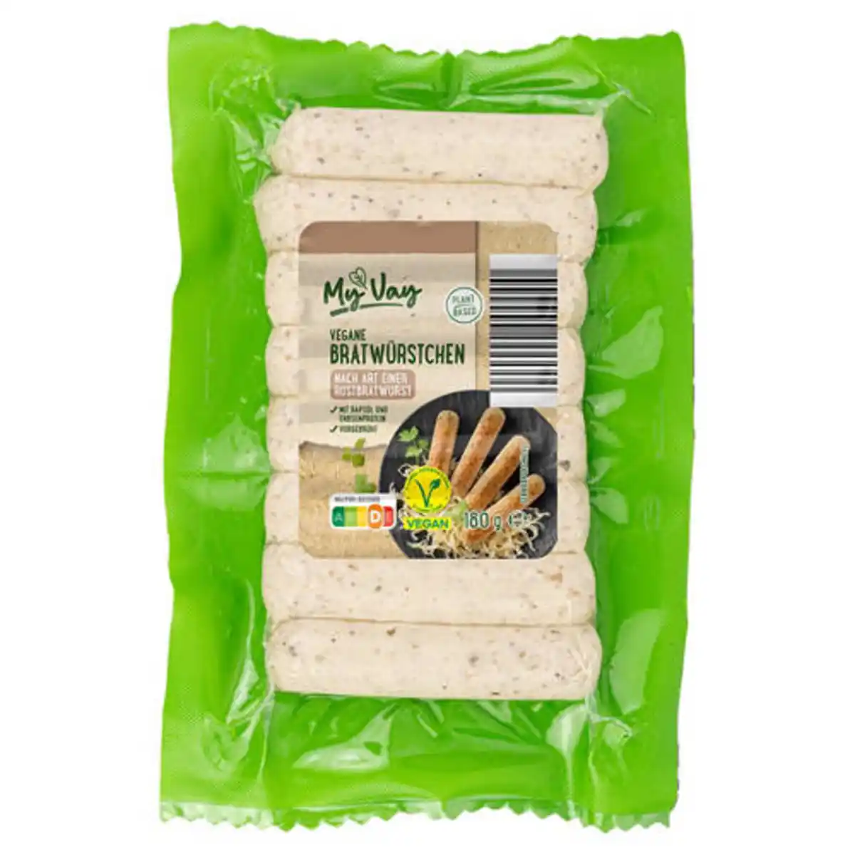 Bild 1 von MY VAY Vegane Grillwürste 180 g, Rostbratwürstchen