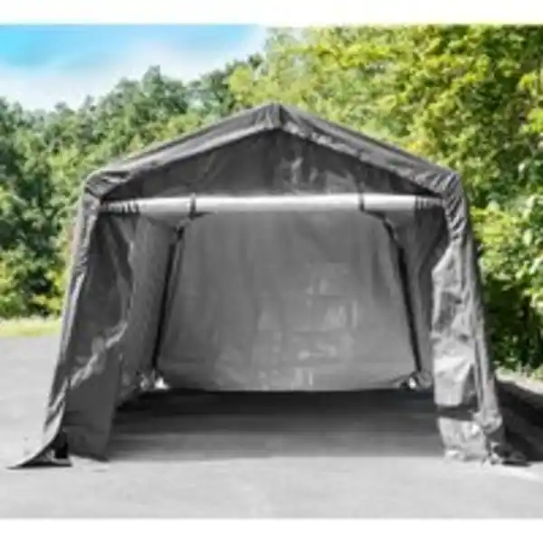 Bild 2 von Folien Autogarage Zeltgarage ca. 305 x 610 x 240 cm - Grau