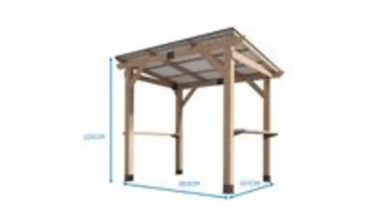 Bild 3 von Grill-Pavillon, aus Zedernholz und Stahl, ca. 263 x 187 x 225 cm in naturholz