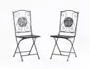 Bild 1 von 2er-Set Gartenstühle Mosaik GISMO klappbar Keramik, ca. 39 x 48 x 93 cm - Schwarz
