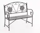 Bild 1 von 2-Sitzer Gartenbank Mosaik GISMO aus Metall, ca. 106 x 42 x 94 cm - Schwarz