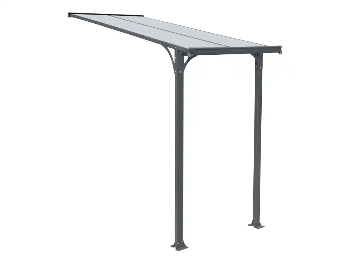 Bild 1 von Haustür-Vordach ROBINSON S, mit Polycarbonatplatten ca.150 x 148 x 258 cm - Anthrazit
