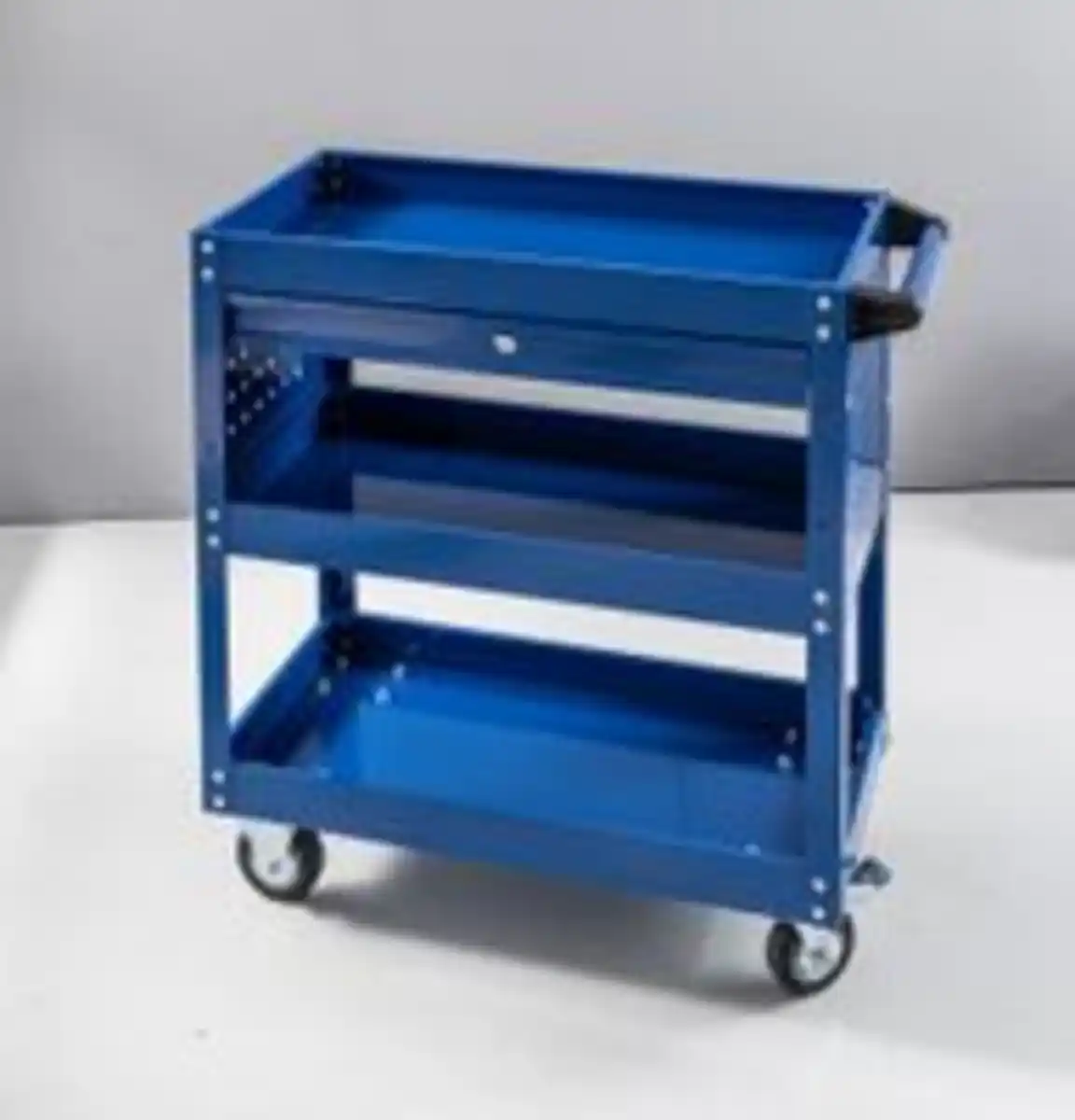 Bild 4 von Werkzeugrollwagen mit 3 Ablagen & verschließbarer Schublade 70x 35x 66 cm blau