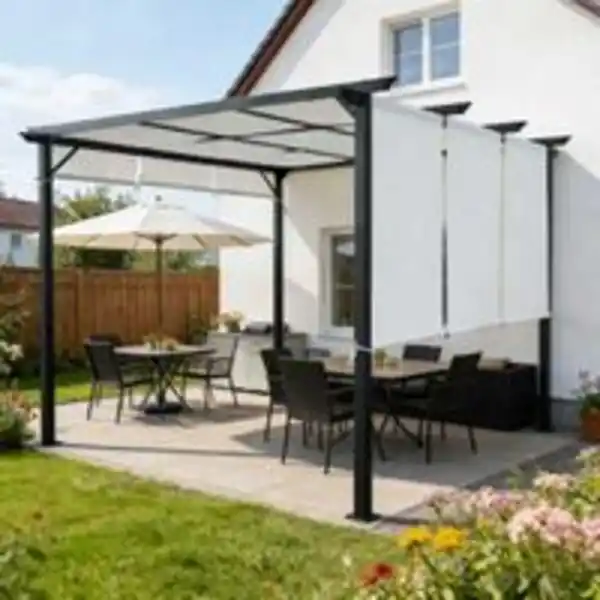 Bild 2 von Pergola aus Stahl ca. 295 x 295 x 225 cm - Weiß