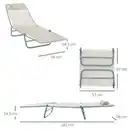 Bild 2 von Outsunny Gartenliege, Stahl, inkl. Auflagen, BxHxT: 182 x 24,5 x 56 cm