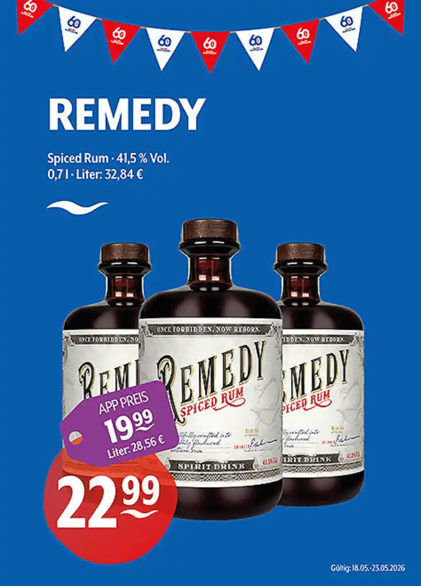 Bild 1 von REMEDY Spiced Rum 41,5 % Vol.