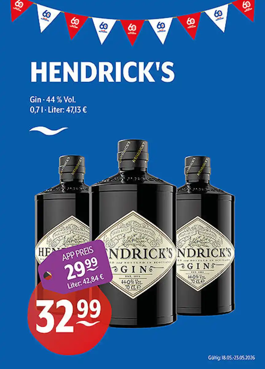 Bild 1 von HENDRICK'S Gin 44 % Vol.