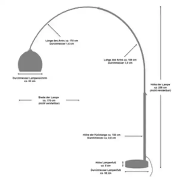 Bild 3 von SalesFever Bogenstandleuchte, E27, Höhe: 195 cm
