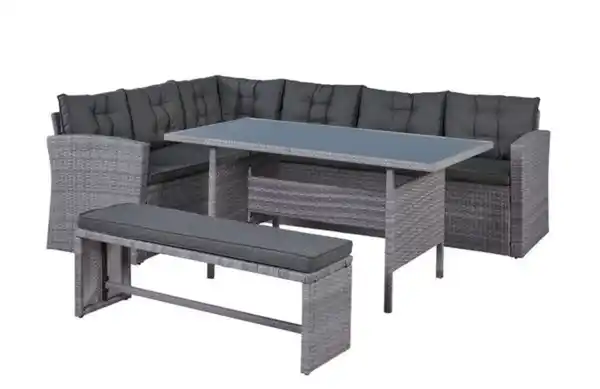 Bild 3 von 14 tlg. Elegantes Ecksofa Set ca. 177 x 235 x 74 cm - Grau
