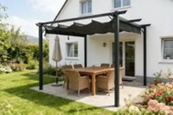 Bild 2 von Pergola aus Aluminium ca. 295 x 295 x 225 cm - Schwarz