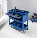 Bild 3 von Werkzeugrollwagen mit 3 Ablagen & verschließbarer Schublade 70x 35x 66 cm blau