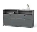 Bild 1 von Sideboard Metall »CN3« mit 2 Klappenfächern, 2 Schubladen und 2 offenen Fächern, grau