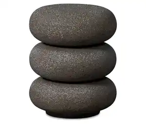 WOOOD Beistelltisch, rund, schwarz