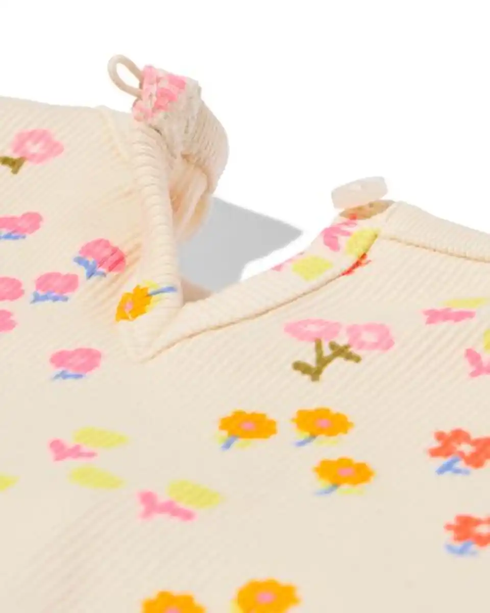 Bild 3 von Baby-T-Shirt, gerippt, Blumen ecru