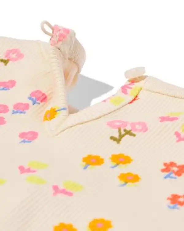 Bild 3 von Baby-T-Shirt, gerippt, Blumen ecru