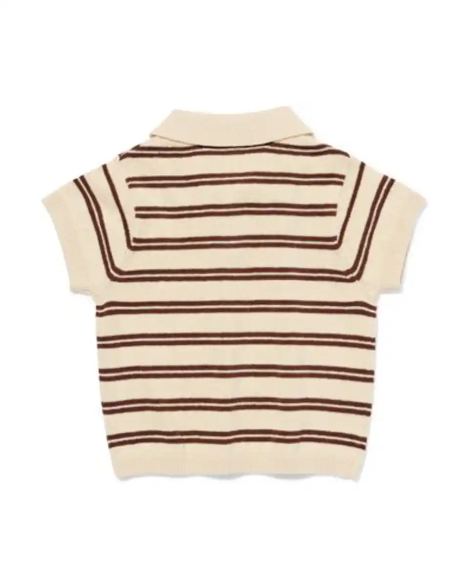 Bild 2 von Baby-Poloshirt, Feinstrick, gestreift ecru