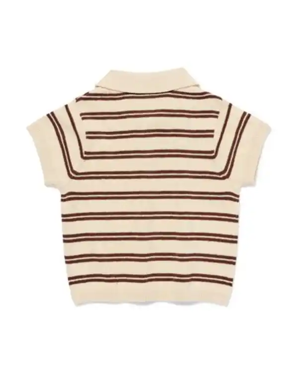 Bild 2 von Baby-Poloshirt, Feinstrick, gestreift ecru