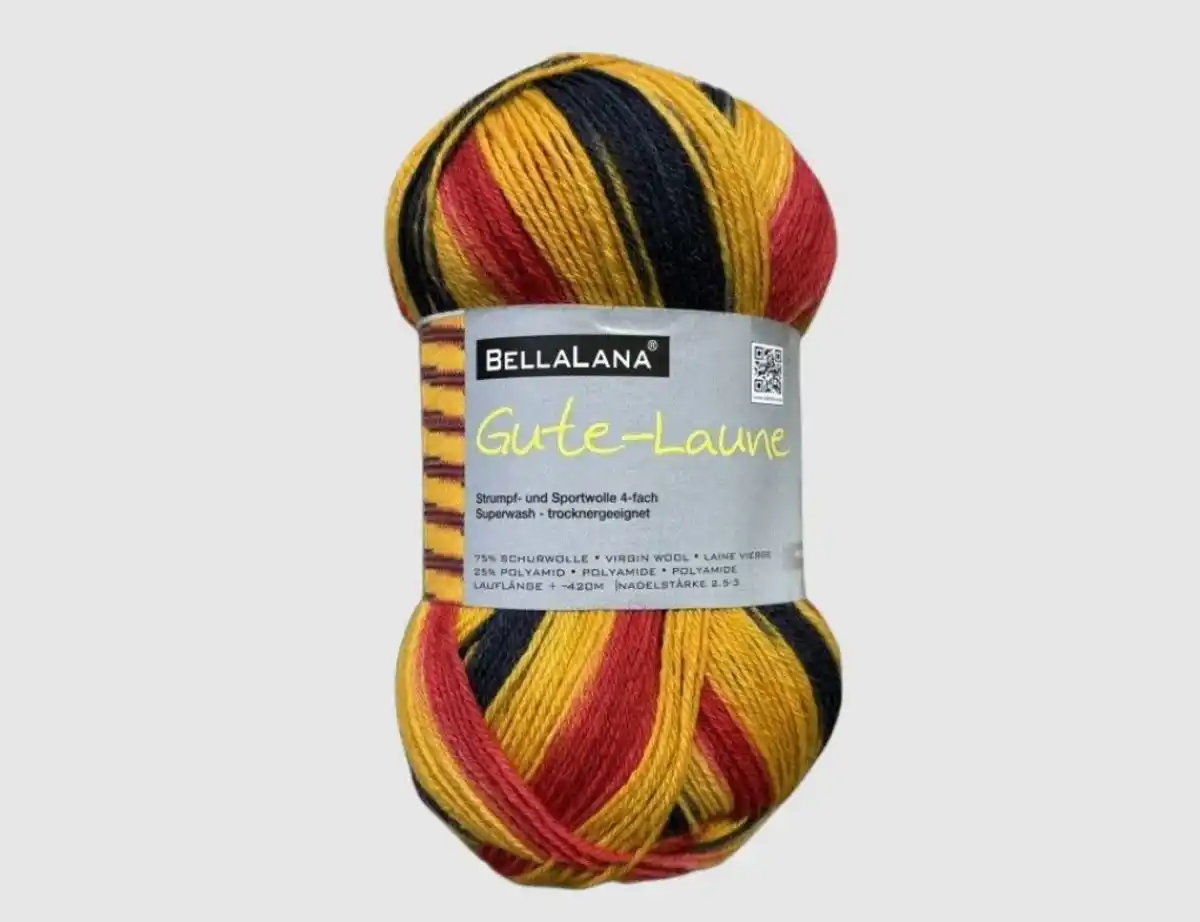 Bild 1 von Sockenwolle Gute Laune Gelb, Rot, Blau