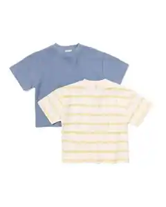 Baby-T-Shirts aus Jersey, gestreift – 2 Stück blau