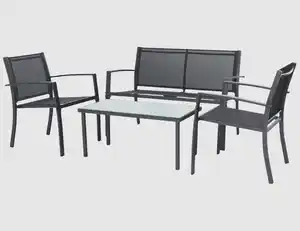 Gartenmöbelset Anthrazit 4-teilig
