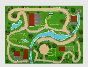 Spielteppich Ponyhof Bunt 120x160cm