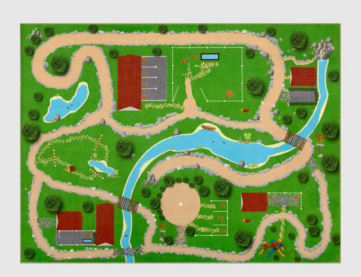 Bild 1 von Spielteppich Ponyhof Bunt 120x160cm