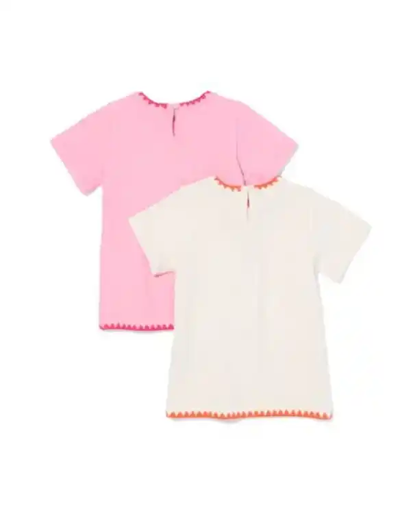 Bild 2 von Baby-T-Shirts mit Rippenstruktur – 2 Stück rosa
