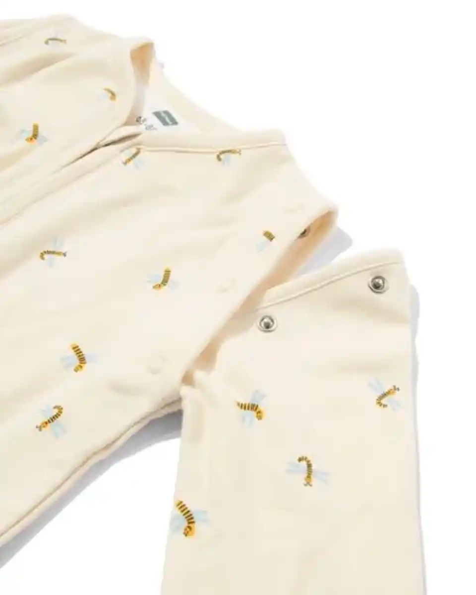 Bild 4 von Baby-Schlafsack mit abnehmbaren Ärmeln aus Baumwolle, 0,5 TOG, Libellen eierschalenfarben