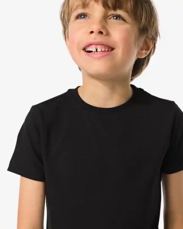 Bild 3 von 2er-Pack Basic-Kinder-Shirts, Baumwolle/Elasthan schwarz