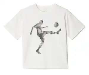 Kinder-Heavy-T-Shirt mit überschnittenen Schultern, weiß