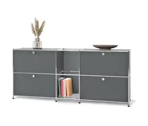 Sideboard Metall »CN3« mit 4 Klappenfächern, grau