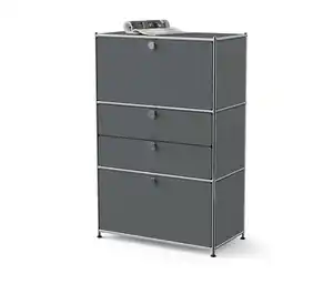 Kommode Metall »CN3« mit 2 Klappenfächern und 2 Schubladen, grau