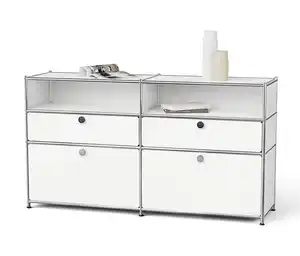 Sideboard Metall »CN3« mit 2 Klappenfächern, 2 Schubladen und 2 offenen Fächern, weiß