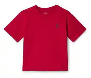 Kinder-Heavy-T-Shirt mit überschnittenen Schultern, rot