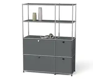 Regal Metall »CN3« mit 4 Klappenfächern, grau